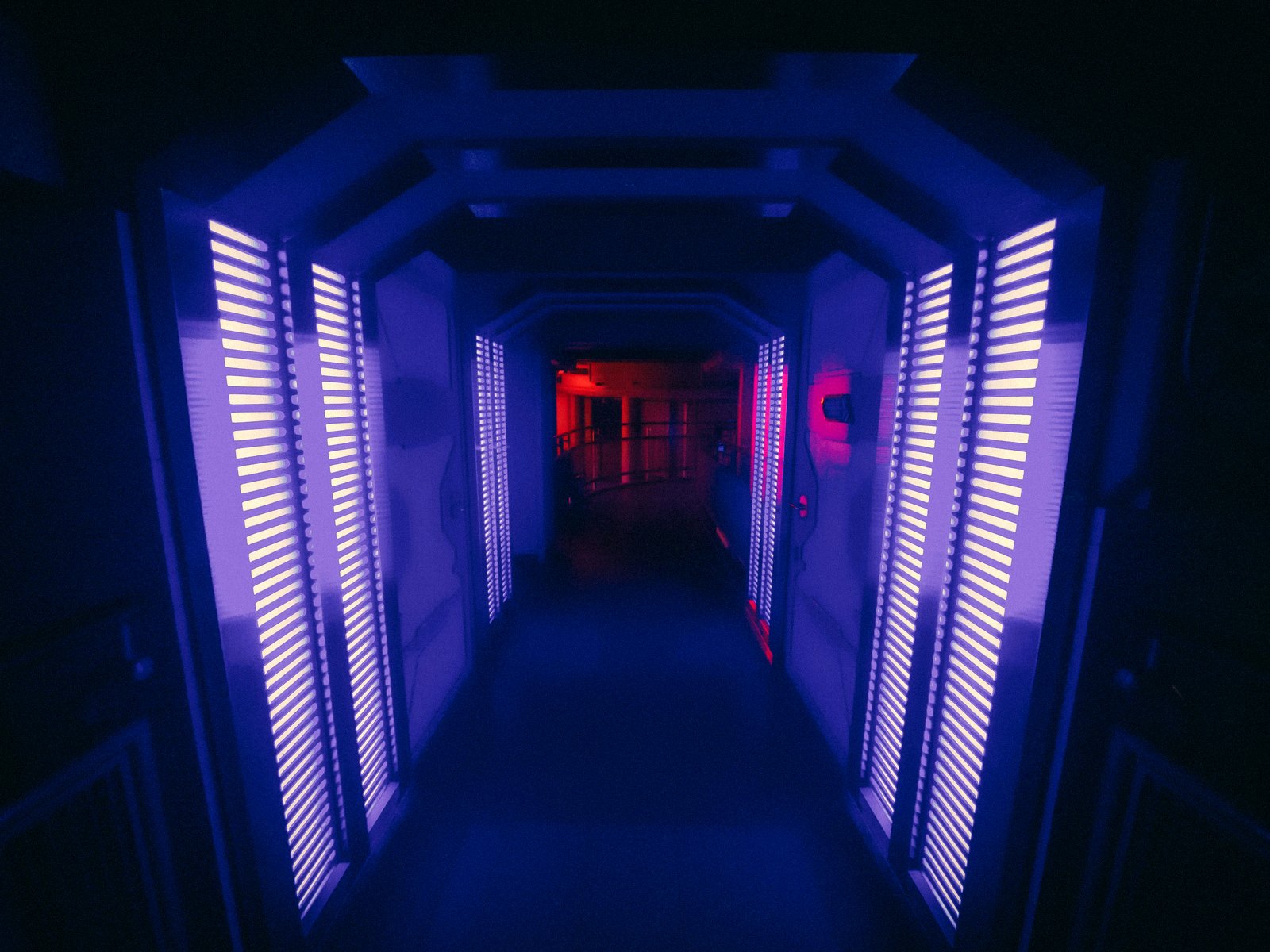 Blue and violet cyber corridor